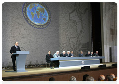 Prime Minister Vladimir Putin at a congress of the Russian Geographical Society|18 november, 2009|14:28