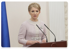 Russian Prime Minister Vladimir Putin and Ukrainian Prime Minister Yulia Tymoshenko at a joint press conference after bilateral talks and a meeting of the Committee on Economic Cooperation|20 november, 2009|01:38