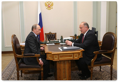 Prime Minister Vladimir Putin met with Communist Party leader Gennady Zyuganov