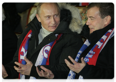 Vladimir Putin attended 2010 World Cup qualifying match between Russia and Germany in Luzhniki Stadium|10 october, 2009|14:16