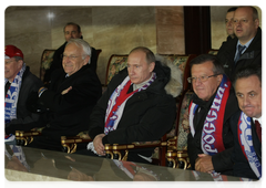 Vladimir Putin attended 2010 World Cup qualifying match between Russia and Germany in Luzhniki Stadium|10 october, 2009|14:29