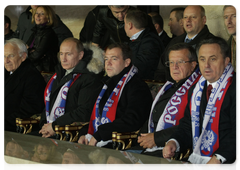 Vladimir Putin attended 2010 World Cup qualifying match between Russia and Germany in Luzhniki Stadium|10 october, 2009|14:44