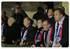 Vladimir Putin attended 2010 World Cup qualifying match between Russia and Germany in Luzhniki Stadium|10 october, 2009|14:46