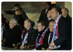 Vladimir Putin attended 2010 World Cup qualifying match between Russia and Germany in Luzhniki Stadium|10 october, 2009|14:47