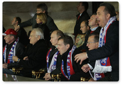 Prime Minister Vladimir Putin attended 2010 World Cup qualifying match between Russia and Germany in Luzhniki Stadium