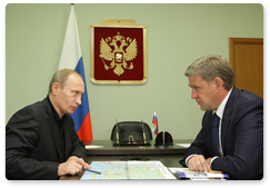 Prime Minister Vladimir Putin held a working meeting with Governor of the Primorye Territory Sergei Darkin