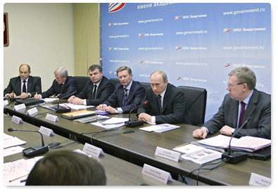 Prime Minister Vladimir Putin chaired a meeting on defence industry issues at the Energomash Research Labs in Khimki