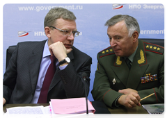 Minister of Finance Alexei Kudrin and Chief of the General Staff Nikolai Makarov during a meeting on defence industry issues|30 november, 2009|17:57