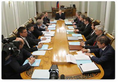 Prime Minister Vladimir Putin chaired a meeting on economic issues