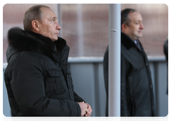 Prime Minister Vladimir Putin at the launching ceremony for the Kirill Lavrov ice-class tanker|18 december, 2009|17:24