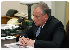 Novgorod Region Governor Sergei Mitin meeting with Prime Minister Vladimir Putin|24 december, 2009|18:36