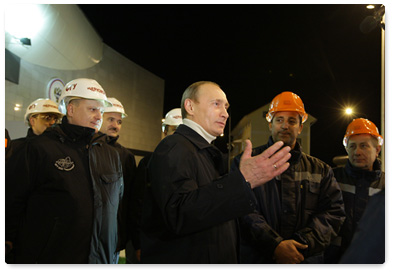 Prime Minister Vladimir Putin opens a bypass allowing transit and urban traffic to circumvent the centre of Sochi