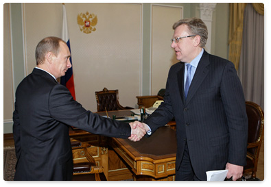 Prime Minister Vladimir Putin meets with Deputy Prime Minister and Finance Minister Alexei Kudrin