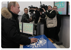 Vladimir Putin attending the startup ceremony for the East Siberia-Pacific Ocean oil pipeline system and gave the signal for the first tanker shipment|28 december, 2009|10:19