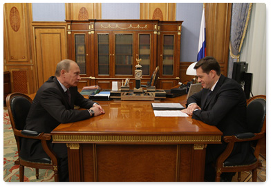 Prime Minister Vladimir Putin met with Alexei Mordashov, Severstal board chairman and Severstal Group general director