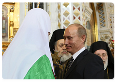 Vladimir Putin attended the enthronement of Patriarch Kirill of Moscow and All Russia, the 16th leader of the Russian Orthodox Church|1 february, 2009|15:50