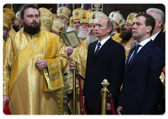 Vladimir Putin attended the enthronement of Patriarch Kirill of Moscow and All Russia, the 16th leader of the Russian Orthodox Church|1 february, 2009|15:50