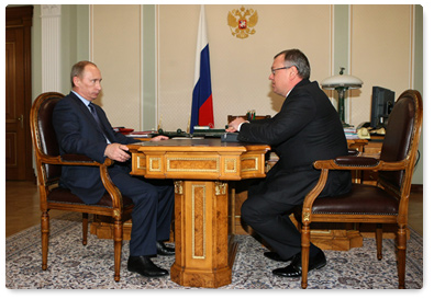 Prime Minister Vladimir Putin had a working meeting with VTB Bank Chairman Andrei Kostin