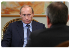 Prime Minister Vladimir Putin during a working meeting with VTB Bank Chairman Andrei Kostin|10 february, 2009|16:00