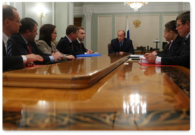 Prime Minister Vladimir Putin chaired a meeting on economic issues