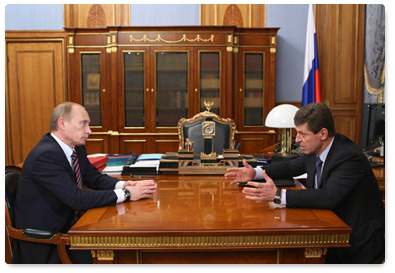 Prime Minister Vladimir Putin held a meeting with Deputy Prime Minister Dmitry Kozak