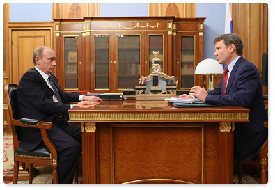 Prime Minster Vladimir Putin met with Sberbank President and Board Chairman German Gref