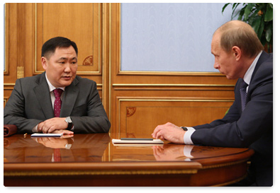 Prime Minister Vladimir Putin met with the Head of the Government of the Republic of Tuva, Sholban Kara-ool