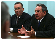 Prime Minister Vladimir Putin held negotiations with Raul Castro, President of the Cuban Council of State and President of the Council of Ministers of Cuba|2 february, 2009|14:00