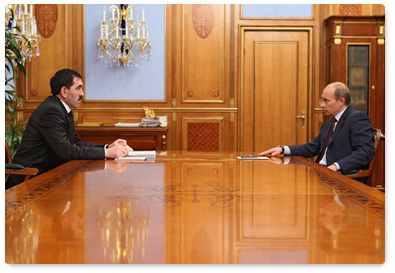 Prime Minister Vladimir Putin met with President of the Republic of Ingushetia Yunus-Bek Yevkurov