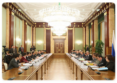 Prime Minister Vladimir Putin chairing a meeting of the Presidium of the Presidential Council for the Implementation of Priority National Projects and Demographic Policy|25 february, 2009|16:20