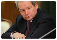 Viktor Basargin at a meeting of the Presidium of the Presidential Council for the Implementation of Priority National Projects and Demographic Policy|25 february, 2009|15:00