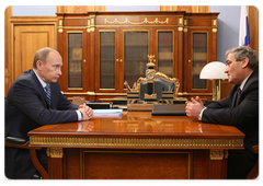 Vladimir Putin holding a meeting with Vyacheslav Shtyrov, President of the Republic of Sakha (Yakutia)|25 february, 2009|18:00