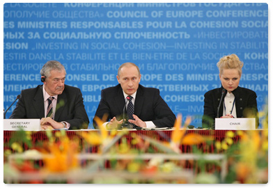 Prime Minister Vladimir Putin addressed the Council of Europe Conference of Ministers Responsible for Social Cohesion