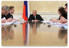 Prime Minister Vladimir Putin chaired a meeting on economic issues