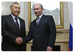 Prime Minister Vladimir Putin met with Kazakh President Nursultan Nazarbayev|5 february, 2009|14:00