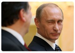 Prime Minister Vladimir Putin and European Commission President José Manuel Barroso holding a joint news conference|6 february, 2009|17:00