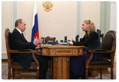 В.В.Путин провел рабочую встречу с Министром здравоохранения и социального развития Российской Федерации Т.А.Голиковой