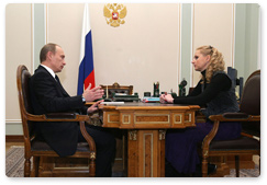 Prime Minister Putin had a working meeting with the Minister of Health and Social Development Tatyana Golikova