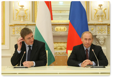 В.В.Путин и Премьер-министр Венгрии Ф.Дюрчань провели совместную пресс-конференцию