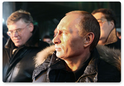 Prime Minister Vladimir Putin, on a visit to Novokuznetsk, inspected the West Siberian Iron & Steel Works