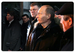Mr Putin inspected the oxygen-converter workshop of the West Siberian Iron & Steel Works|12 march, 2009|09:00