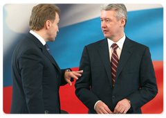 First Deputy Prime Minister Igor Shuvalov  and Deputy Prime Minister Sergei Sobyanin at a meeting of the Government’s Commission for Regional Development|12 march, 2009|09:00