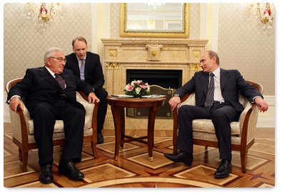 Prime Minister Vladimir Putin met with 56th United States Secretary of State Henry Kissinger