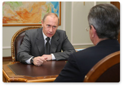 Prime Minister Vladimir Putin met with Governor of the Astrakhan Region Alexander Zhilkin