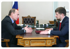 Prime Minister Vladimir Putin meeting with Chechen President Ramzan Kadyrov|20 march, 2009|15:30