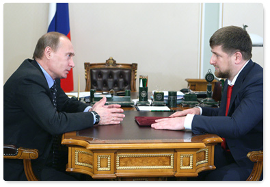 Prime Minister Vladimir Putin met with Chechen President Ramzan Kadyrov