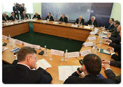 Prime Minister Vladimir Putin conducting a conference on upgrading a system of training for specialists on demand, during his visit to the Moscow Physics and Technology Institute in the city of Dolgoprudny|3 march, 2009|15:00