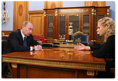 Prime Minister Vladimir Putin held a working meeting with Minister of Healthcare and Social Development Tatiana Golikova