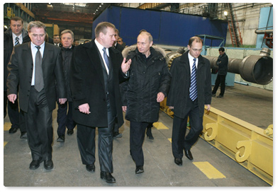 Prime Minister Vladimir Putin visited the ZiO-Podolsk Machine-Building Plant in Moscow Region