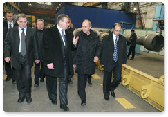 Prime Minister Vladimir Putin visited the ZiO-Podolsk Machine-Building Plant in Moscow Region